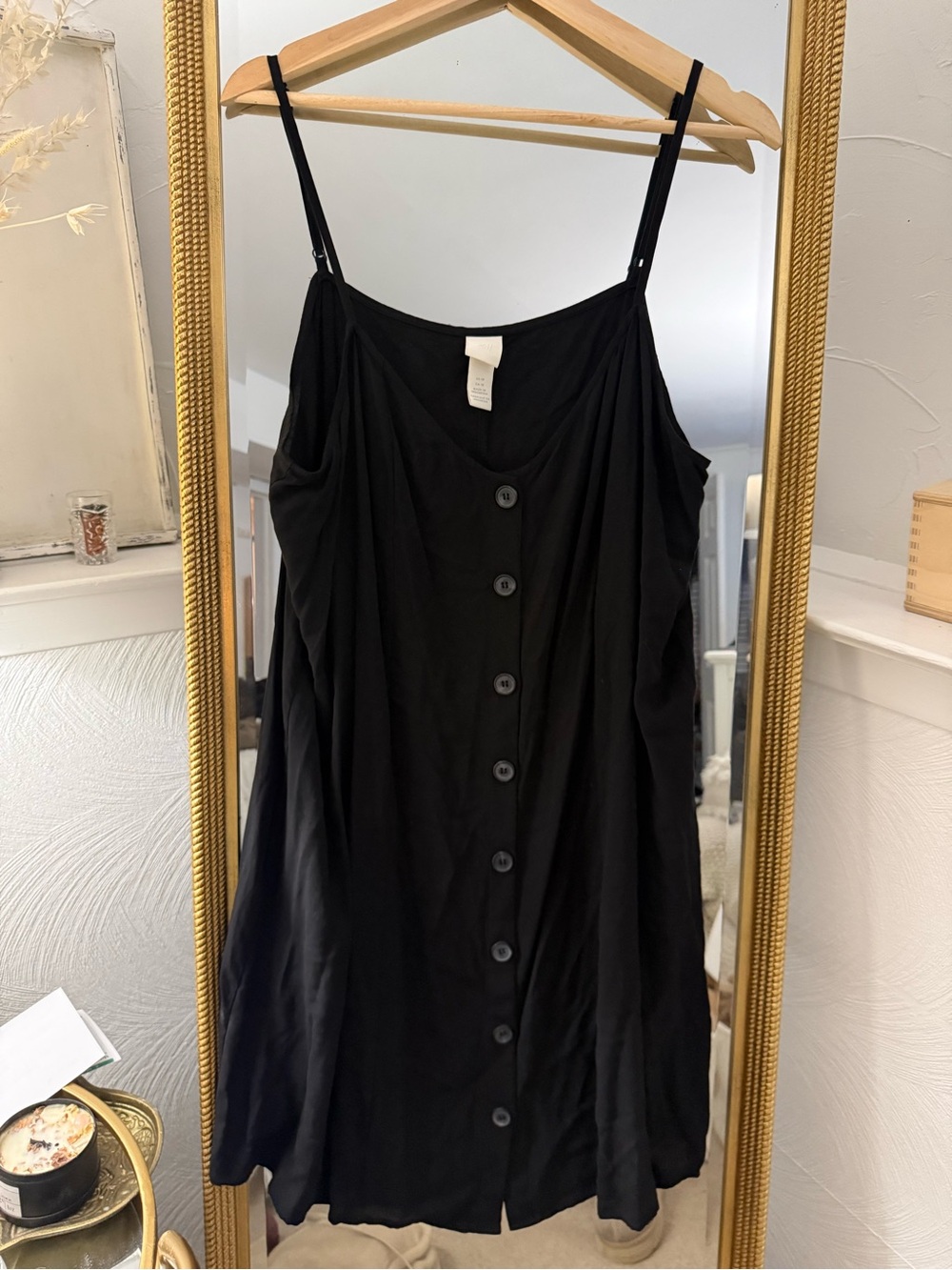 H&M Black Dress with Button-Down Front